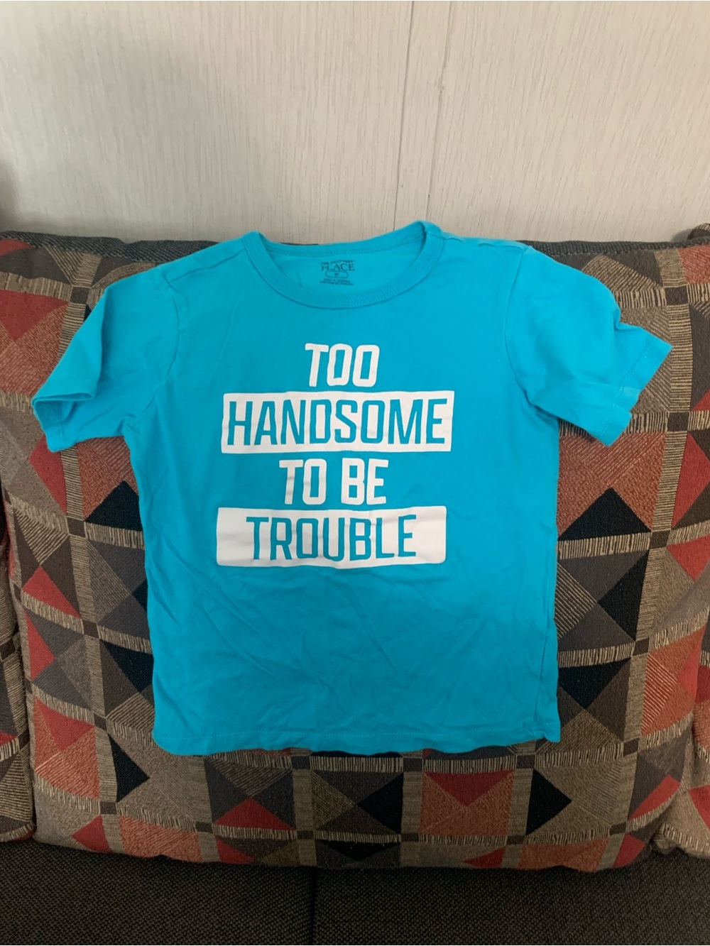 The Children's Place Bright Blue 'Too Handsome to Be Trouble' Graphic Tee